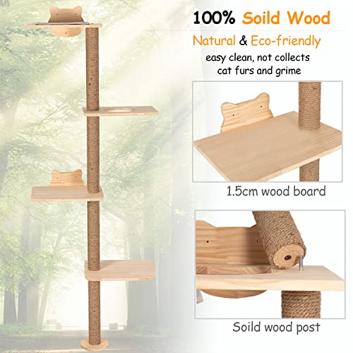 73 inch Cat Tree Wall Mounted Scratching Post E57800