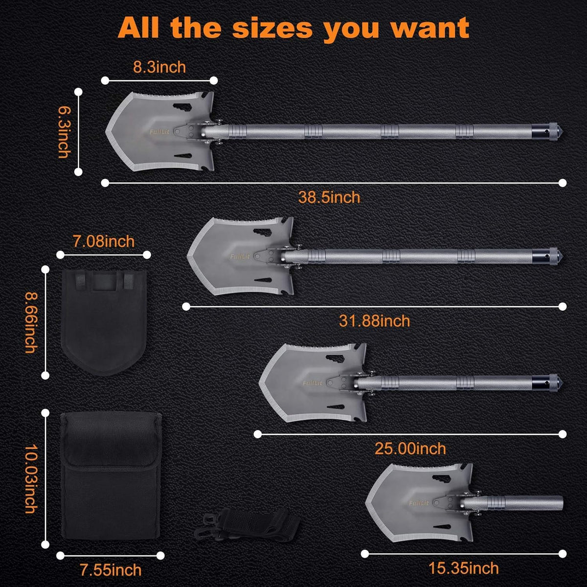 Folding Camping Shovel with Carrying Bag G2626