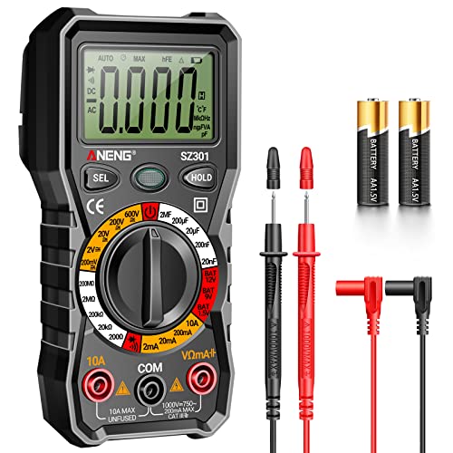 Digital Multimeter with Case, DC AC Voltmeter, Ohm Volt Amp Meter L3665