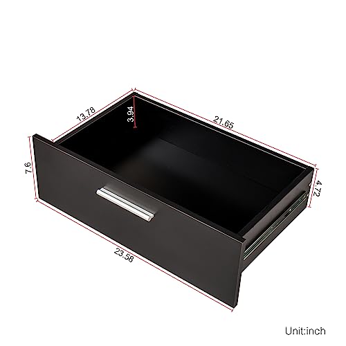 8 Drawer Black Wooden Double Dresser F4518
