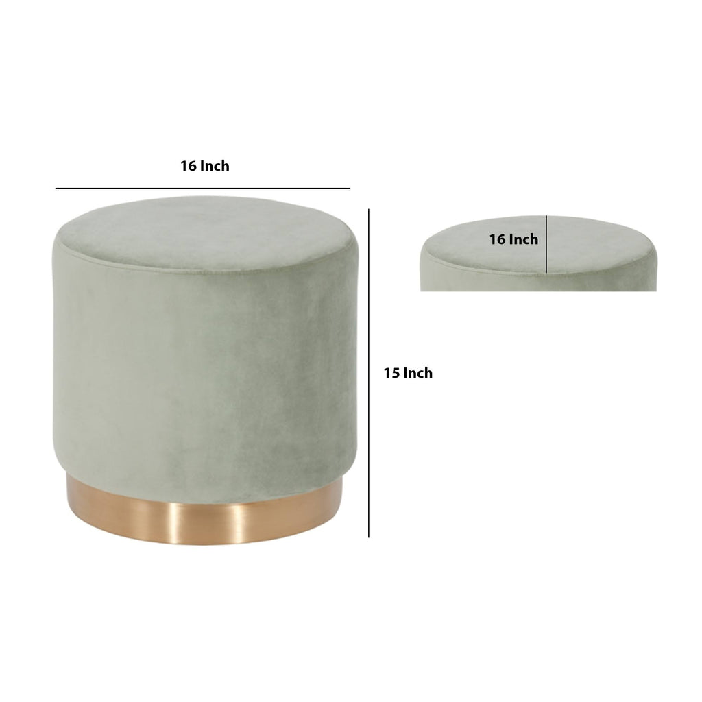 Velvet Upholstered Ottoman with Steel Base J92673