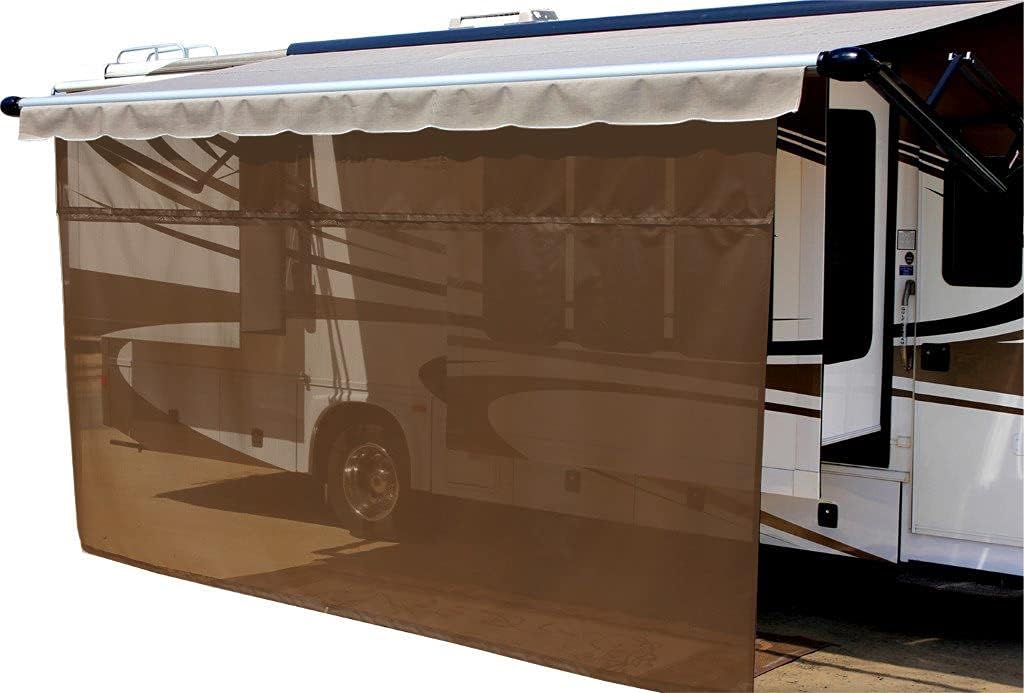 Black 10' x 6' Solar Mesh RV Awning Sun Shade K81020