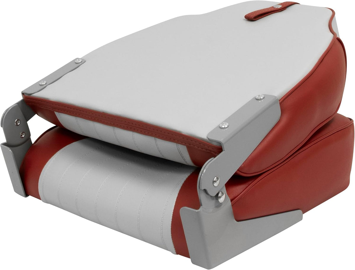 Grey/Red High Back Boat Seat W88108