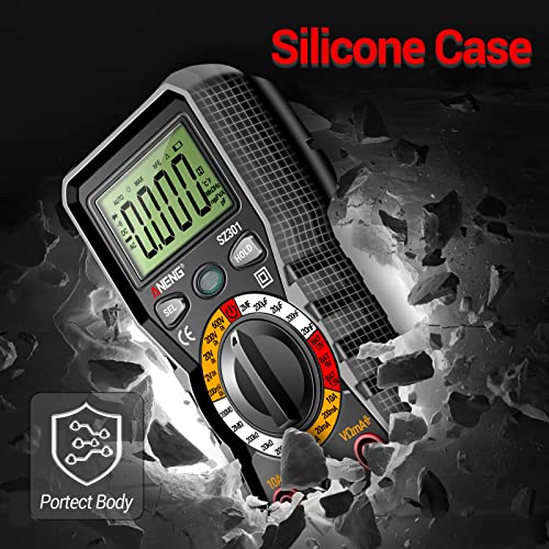Digital Multimeter with Case, DC AC Voltmeter, Ohm Volt Amp Meter L3665