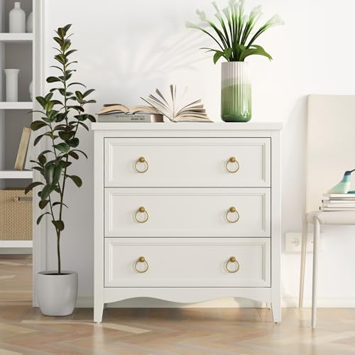White 3-Drawer Dresser M420