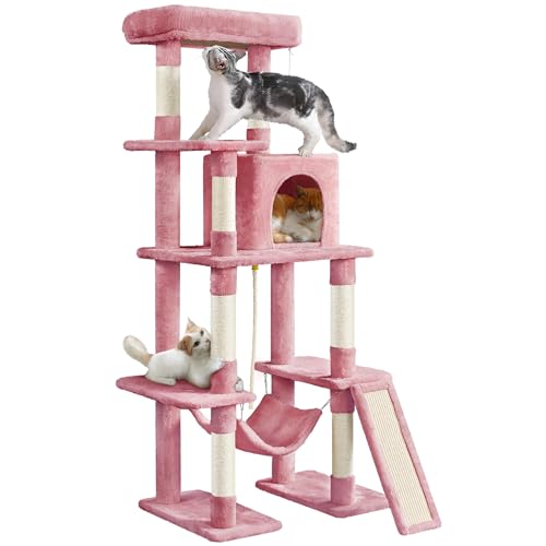63 Inches Tall Cat Tree with Scratching Posts G92038