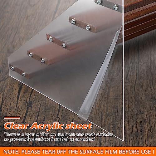 4 Pack Acrylic Wood Tiered Display Shelf Rack Step Riser Ladder Stand (15.7 Inch, 5 Tier) D67287