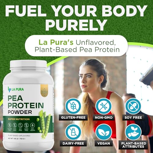 100% Vegan Pea Protein Powder, 1.65LB, Unflavored, 20g Protein, Gluten Free, Non-GMO X216043