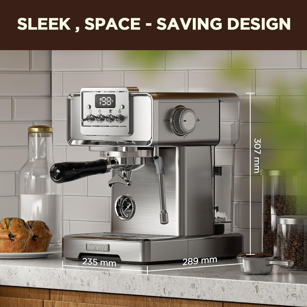 15 Bar Stainless Steel Espresso Machine with Milk Frother X647645