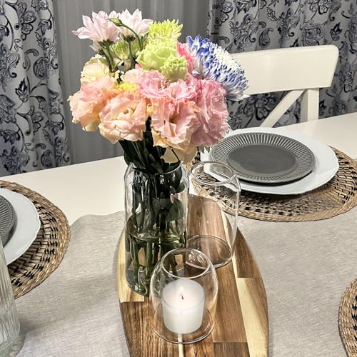 Clear Ribbed Glass Vase, 7.87 Inches M9706