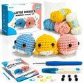 3PCS Crochet Animal Kit with Yarn, Eyes, Stuffing, Crochet Hook O682290