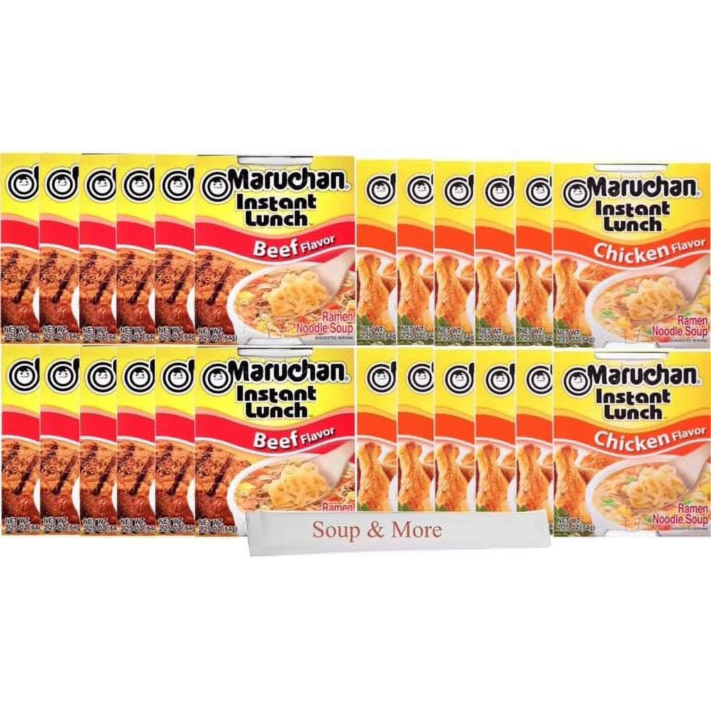 24 Count Instant Ramen Cup Noodles, 12 Beef & 12 Chicken I528709