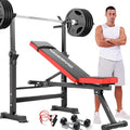 Adjustable 6 in 1 Weight Bench with Squat Barbell Rack U891