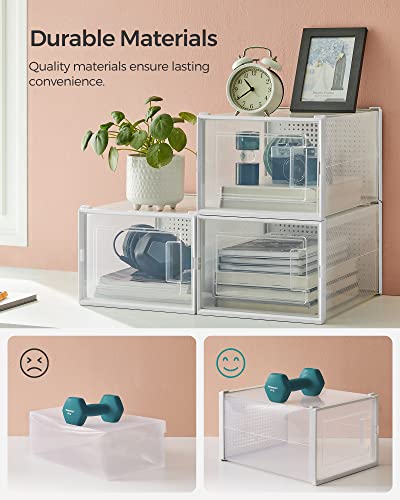 Pack of 12 Clear Plastic Stackable Shoe Storage Boxes R9256