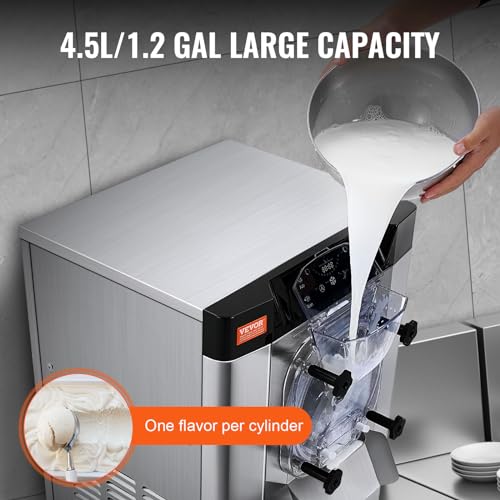 20-25L/H 2400W 1-Flavor Hard Serve Ice Cream Maker with 8L Stainless Steel Cylinder C959860