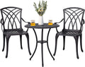 3 Piece Cast Aluminum Patio Bistro Set with Umbrella Hole C643439