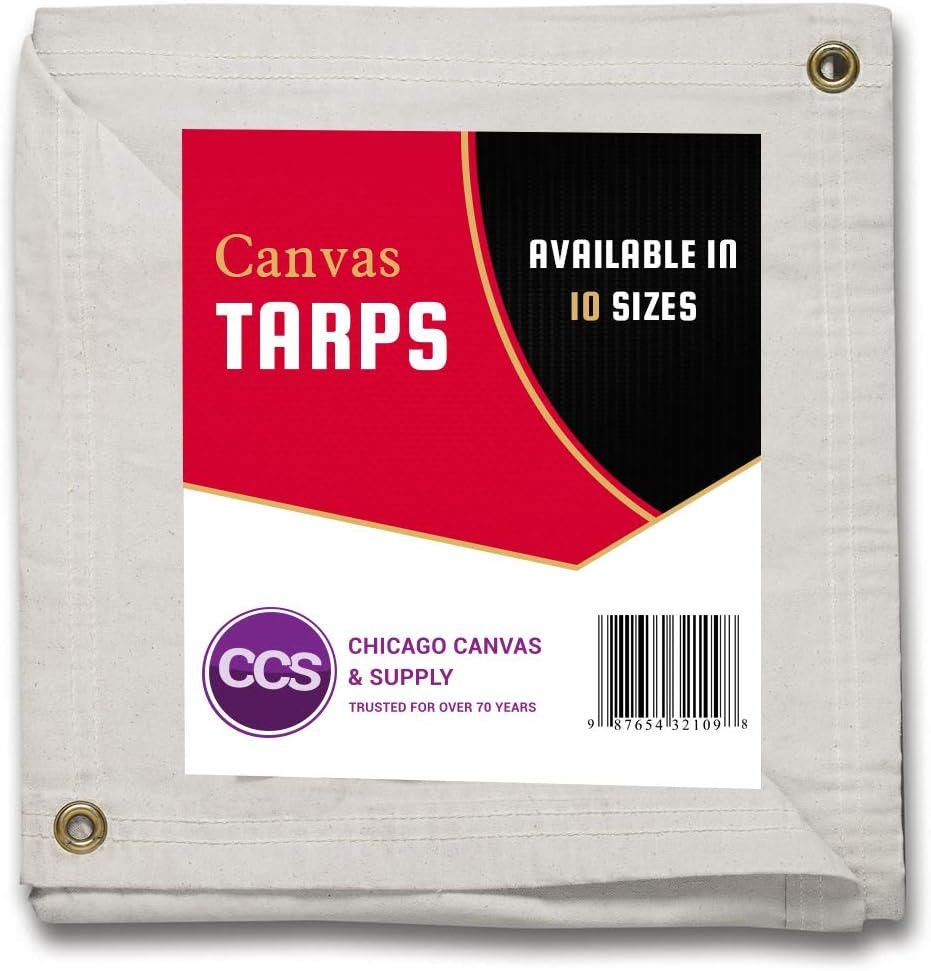 Waterproof Canvas Tarp with Grommets, Brown, 6 by 8 Feet Pack of 2 O235124