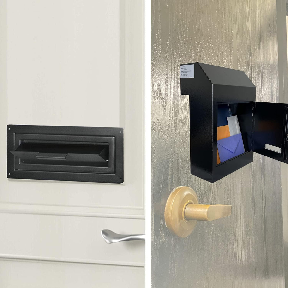 Through The Door Locking Steel Mailbox with Rear Access (Black) J76688