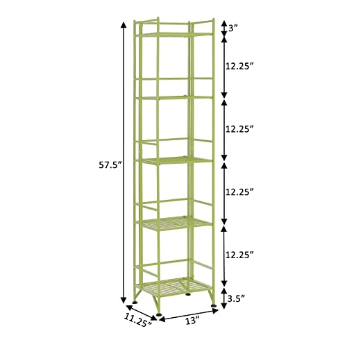 5-Tier Folding Metal Shelving Cobalt Blue O874