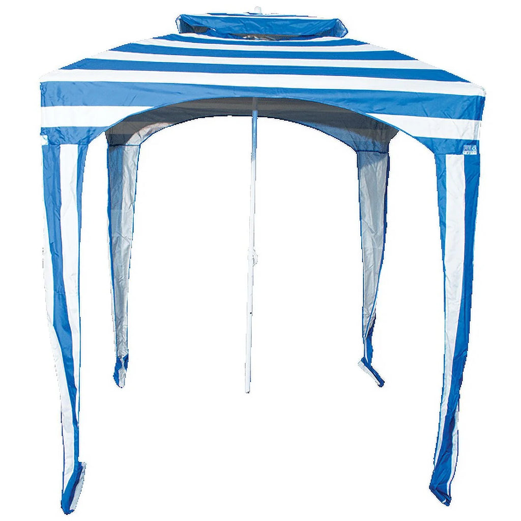 Blue Beach Umbrella Cabana Sun Shelter I747859