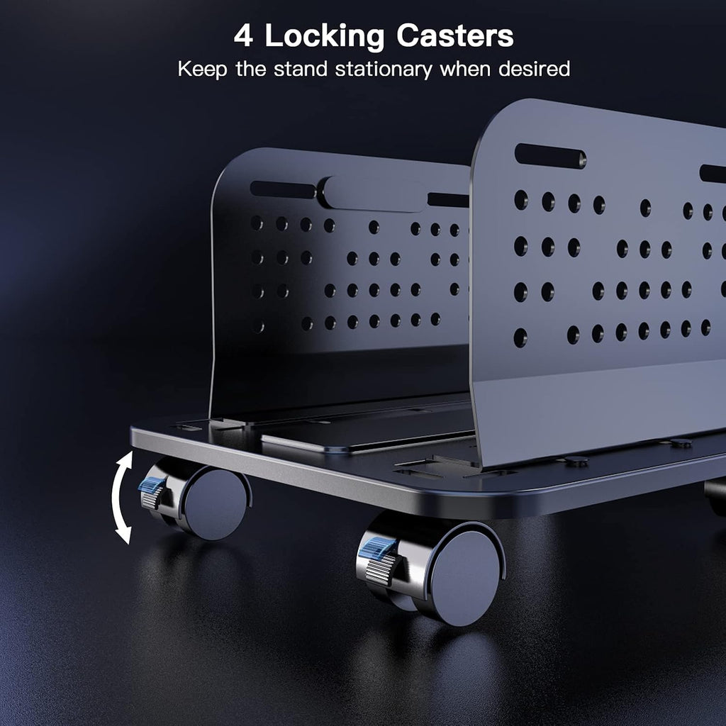 Adjustable Mobile CPU Stand with Locking Caster Wheels V1549