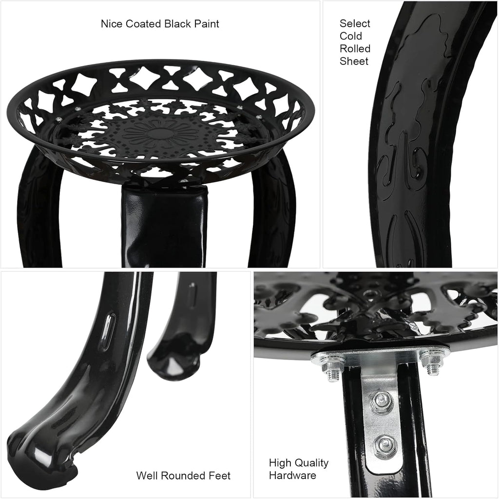 2-Pack Black Metal Plant Stand A1196