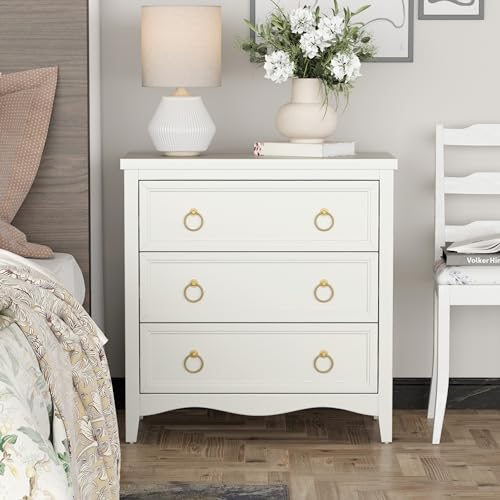 White 3-Drawer Dresser M420
