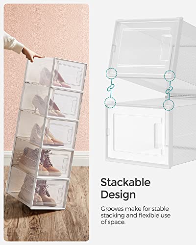 Pack of 12 Clear Plastic Stackable Shoe Storage Boxes R9256