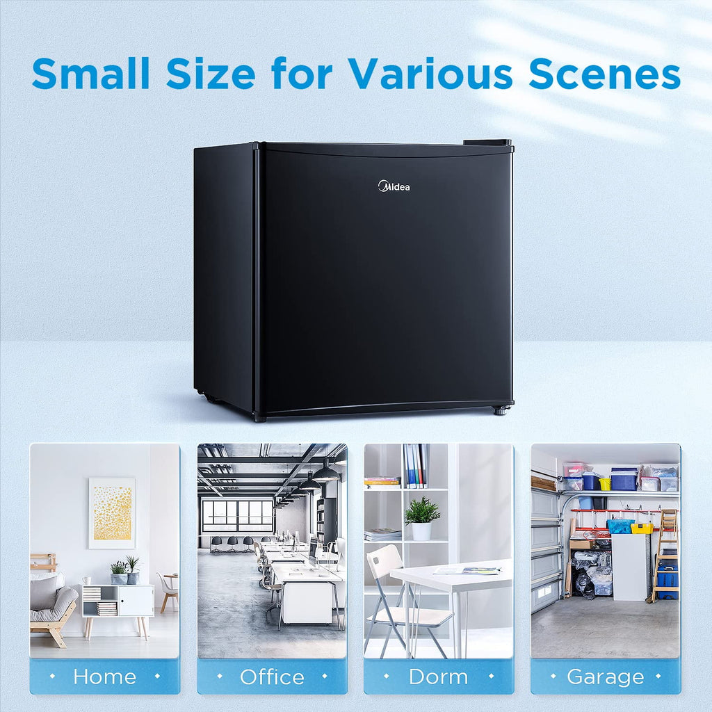 Compact Single Reversible Door Refrigerator, 1.6 Cubic Feet, Black I87460