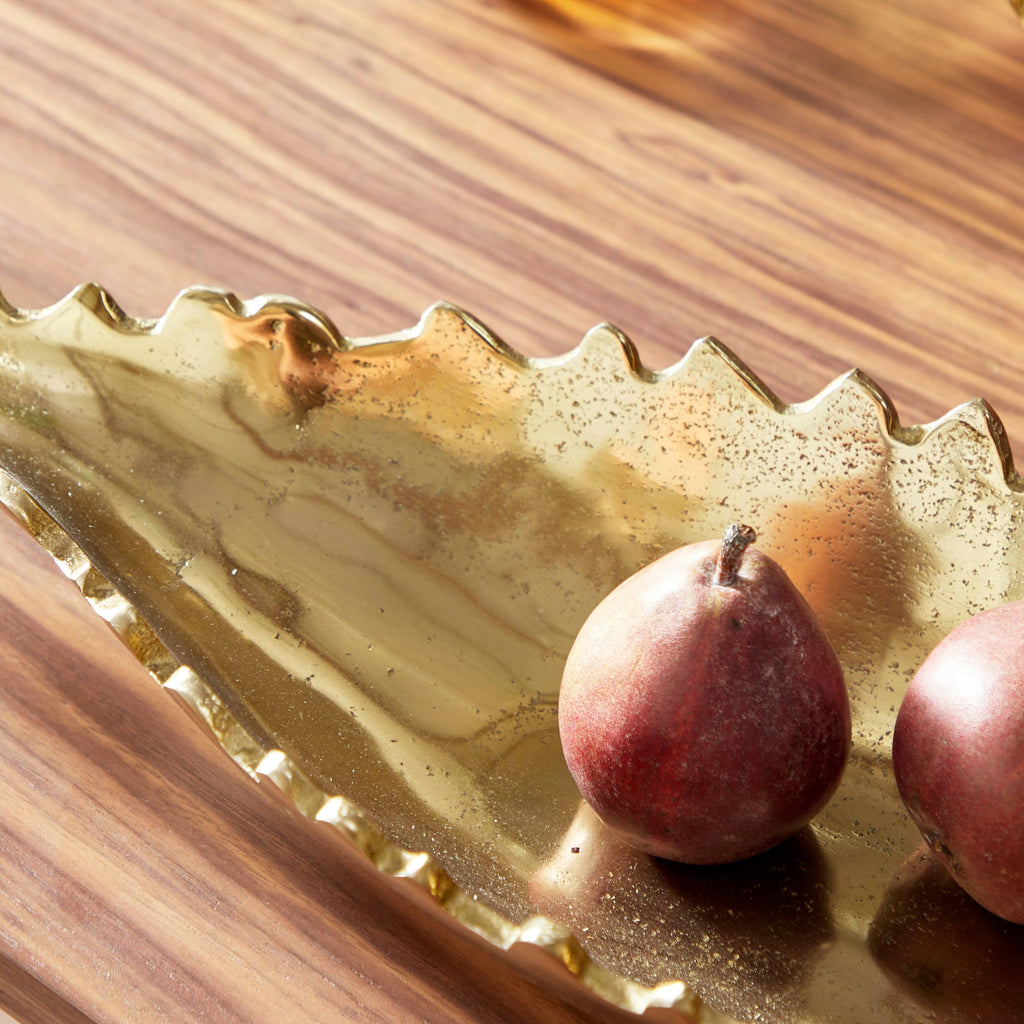 Large Metallic Gold Metal Boat Trays, Set of 3 M70135