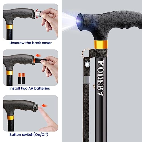 Folding Walking Cane with LED Light M62780