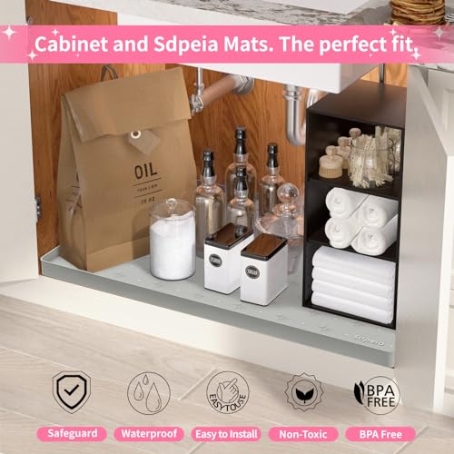 Grey Waterproof Under Sink Mat 25 x 19 inches M268198