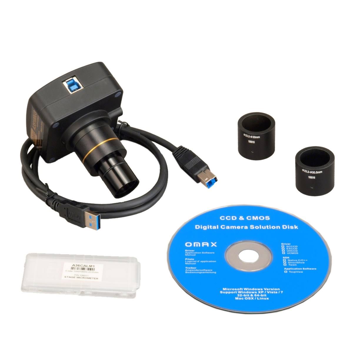 8MP USB3.0 Digital Microscope Camera with Calibration Slide Y4981