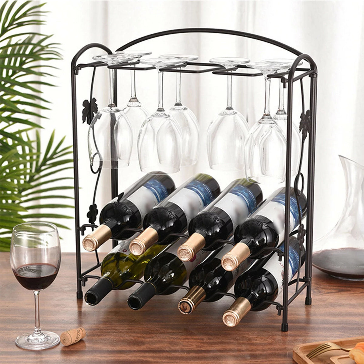 2-Tier 8 Bottles Stackable Wine Rack X265