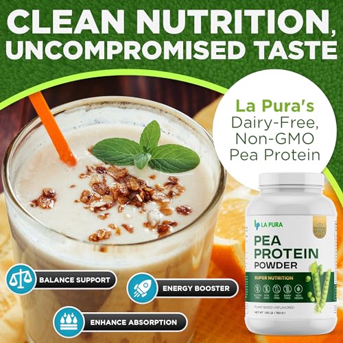 100% Vegan Pea Protein Powder, 1.65LB, Unflavored, 20g Protein, Gluten Free, Non-GMO X216043