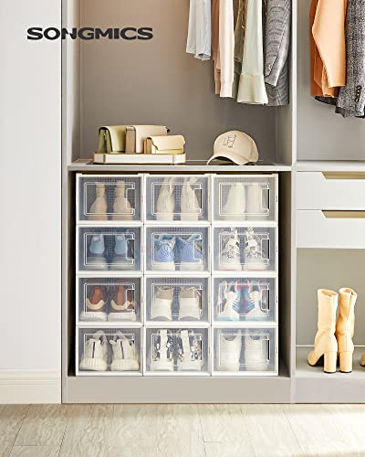 Pack of 12 Clear Plastic Stackable Shoe Storage Boxes R9256