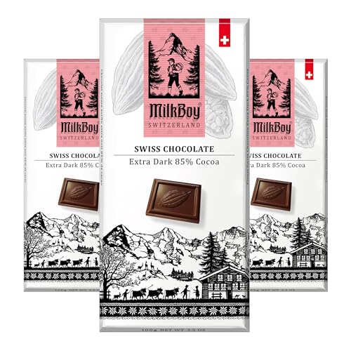 85% Cocoa Swiss Dark Chocolate, 3.5 oz, 5 Pack X9182