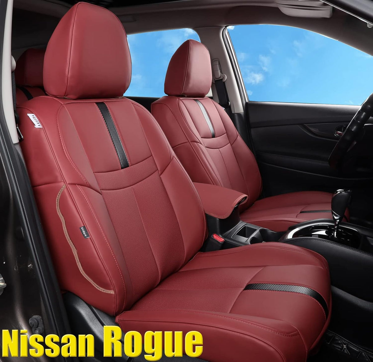 Custom Car Seat Covers Waterproof Faux Leather Beige C43270