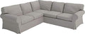 Polyester Flax Light Gray Slipcovers for 2 + 2 Sectional Corner Sofa J87535
