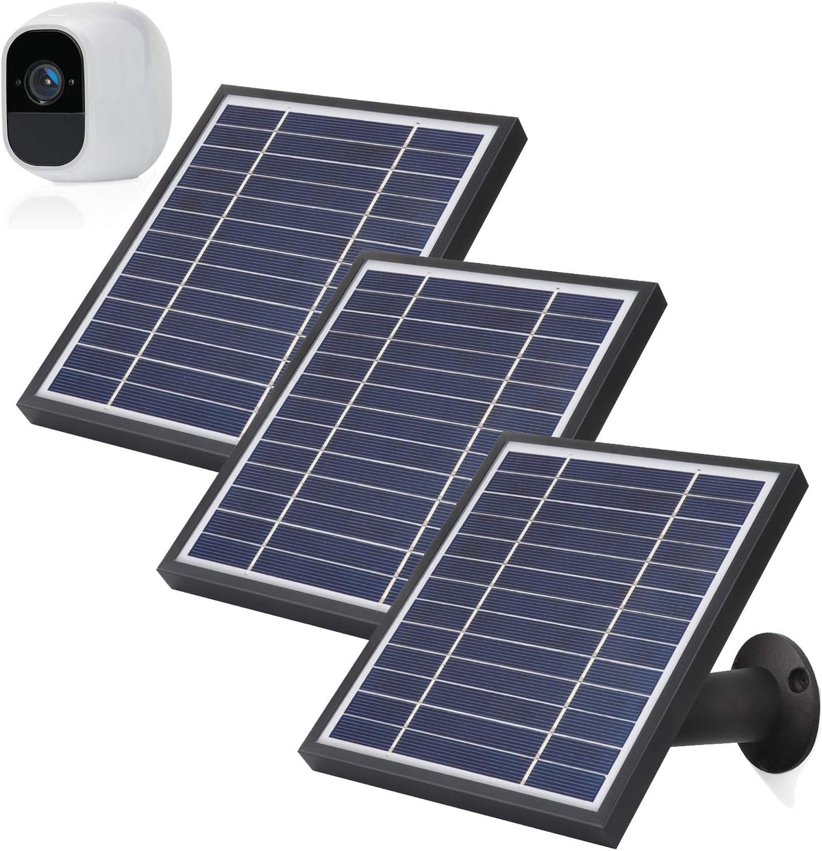 3 Pack Solar Panels with Power Cord and Adjustable Mount S5670