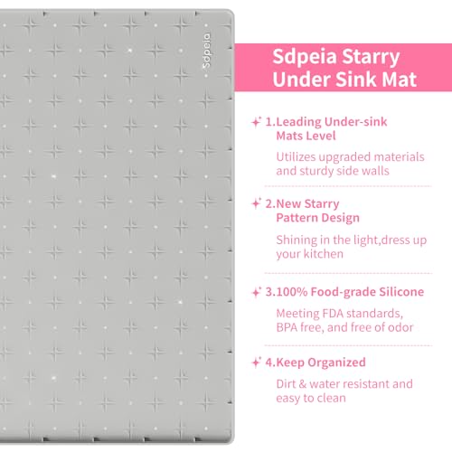 Grey Waterproof Under Sink Mat 25 x 19 inches M268198