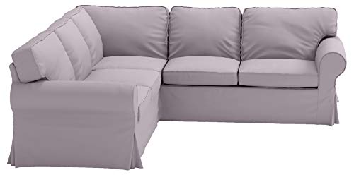 Polyester Flax Light Gray Slipcovers for 2 + 2 Sectional Corner Sofa J87535