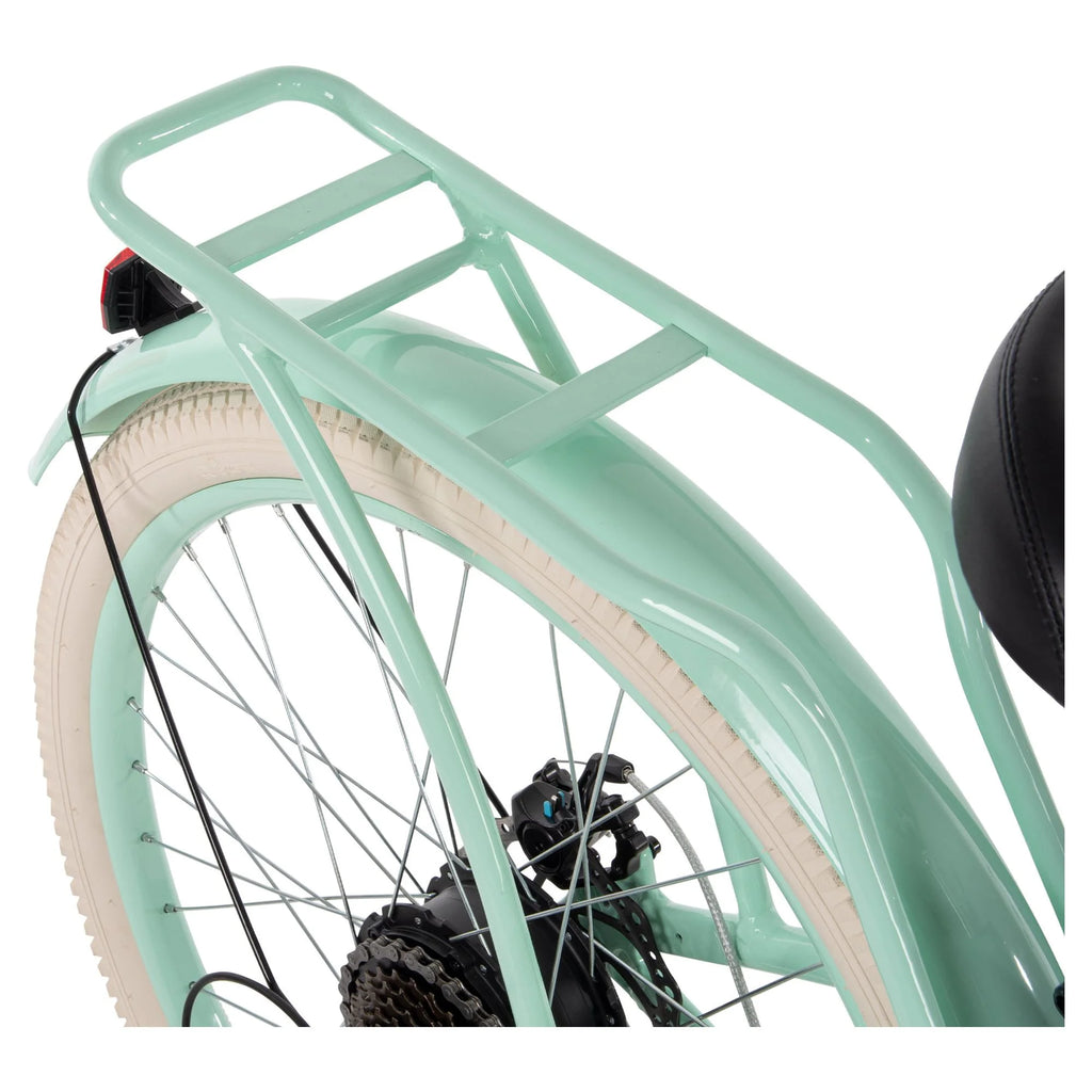 26-in 7-Spd Electric Cruiser Bike, Mint Green, 36V, 350W A9748