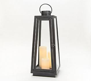 Antique Black Indoor/Outdoor Tapered Lantern Y476348