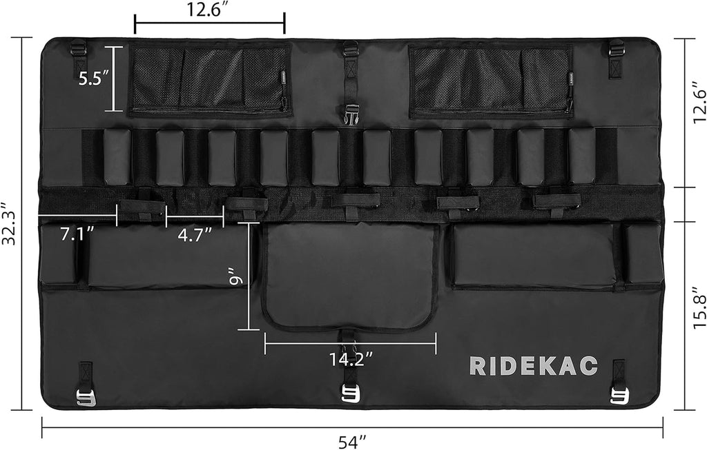 Bike Tailgate Pad with 2 Storage Pockets, 62, Up to 6 Bike Capacity L9591