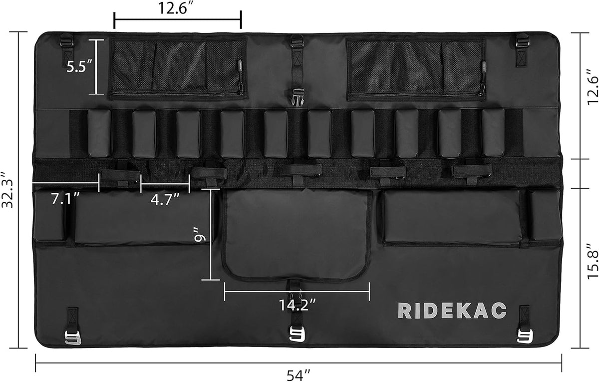 Bike Tailgate Pad with 2 Storage Pockets, 62, Up to 6 Bike Capacity L9591