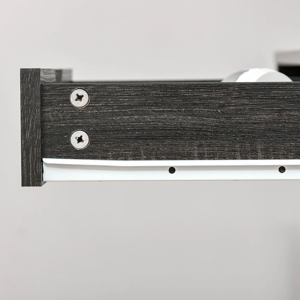Grey Computer Desk with Drawer and Storage Shelves U305