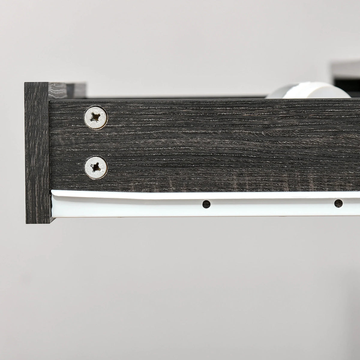 Grey Computer Desk with Drawer and Storage Shelves U305