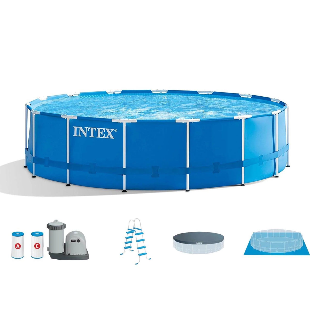 18ft x 48in Metal Frame Swimming Pool Set Z518