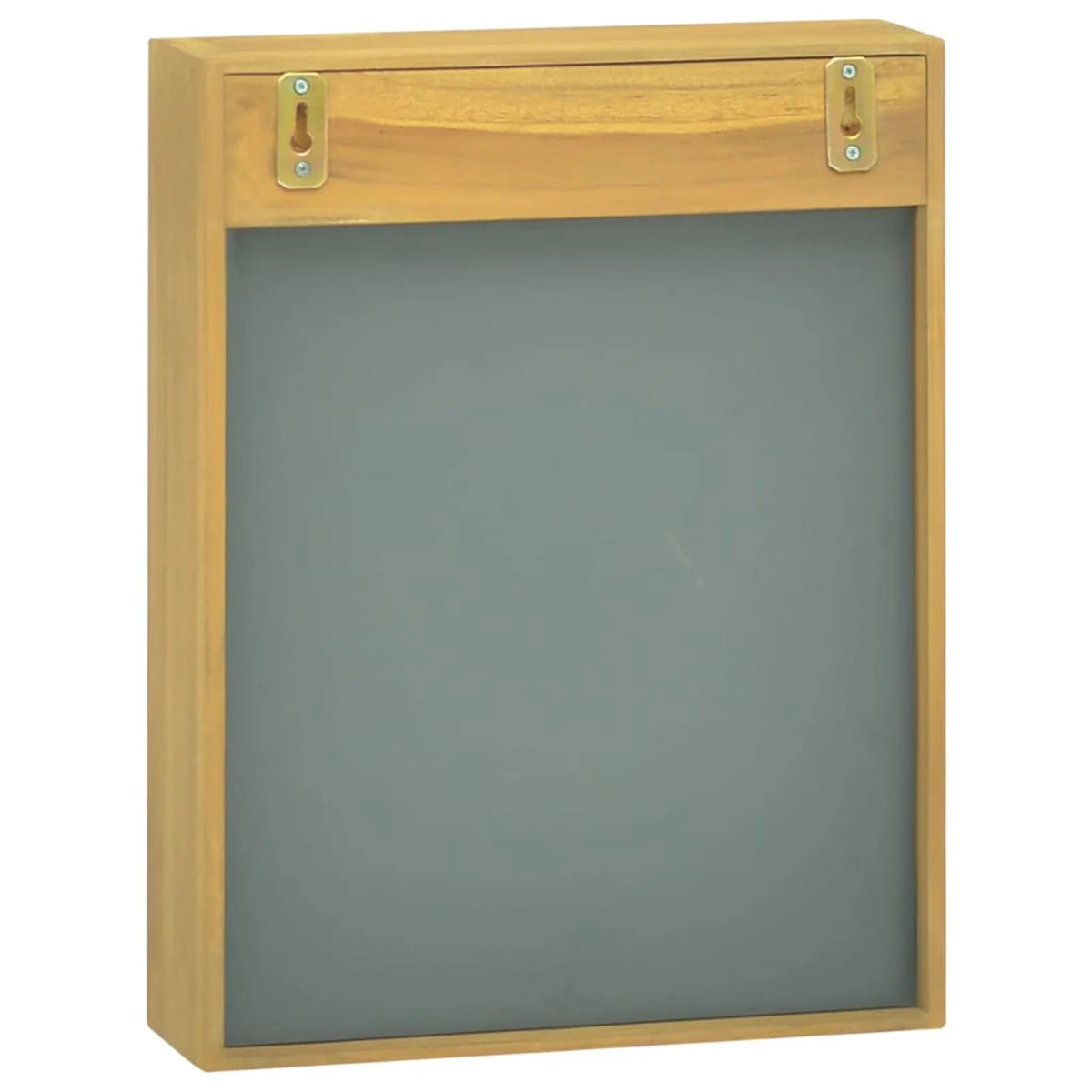 Wall Mounted Teak Wood Mirror Cabinet with Open Shelf N92169